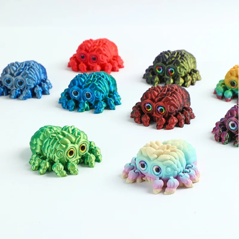 3D Printed Small Spider Cute &Realistic Display Stand Toy Model with Movable Joints for Vehicle Desk Figurine and Christmas Gift