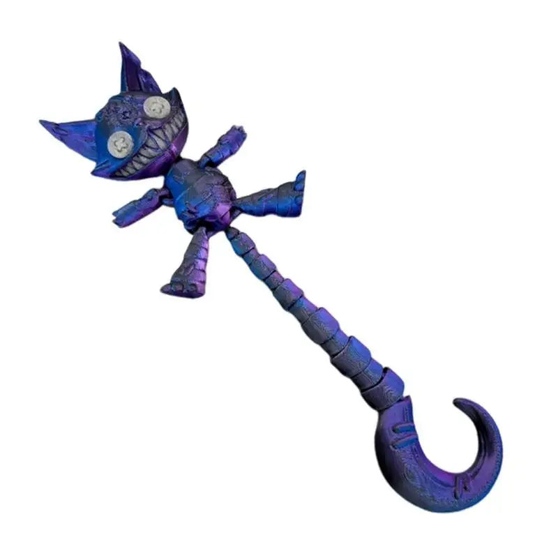 Creepy Cheshire Cat Action Figure Desk Toys 3D Sculpture Collectible Figurines Creepy Cat Figures with Movable Joints Desk Decor