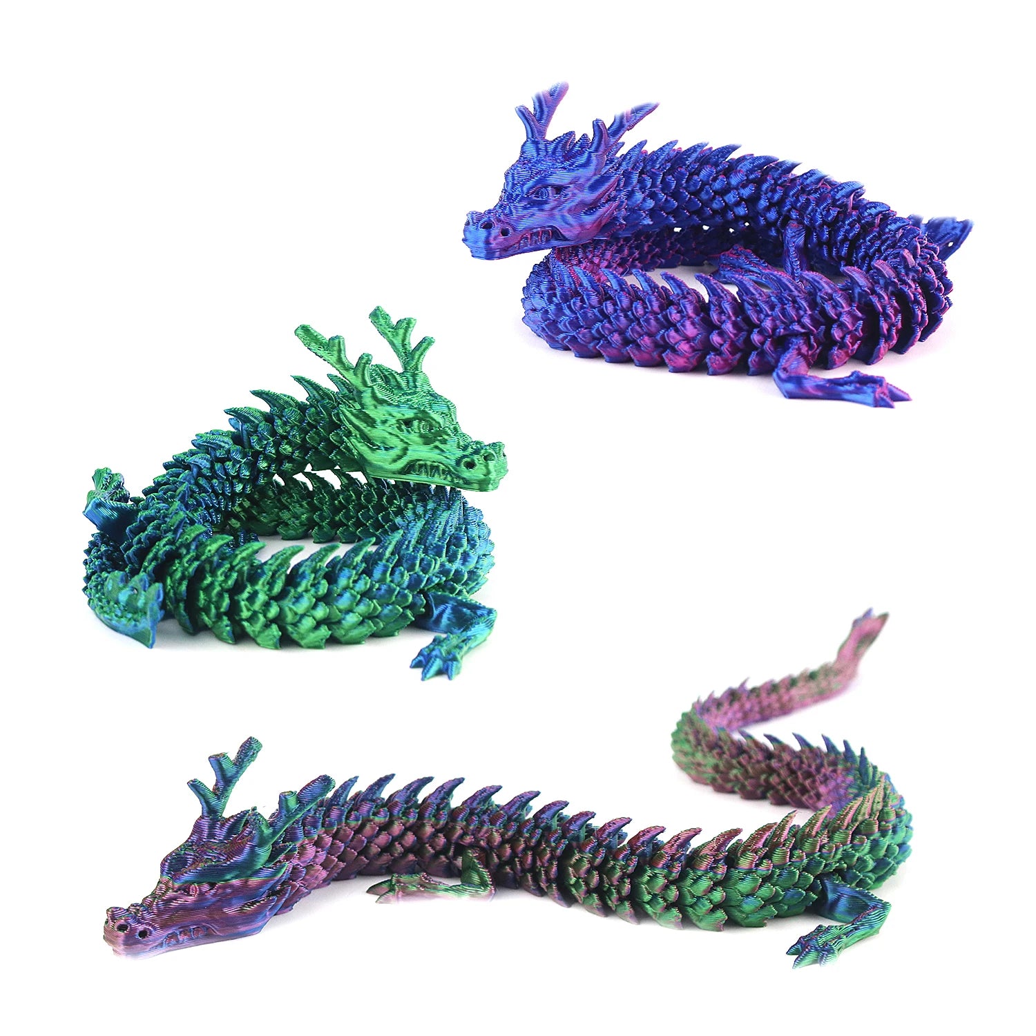 3D Printing Stereoscopic Dragon Desktop Pendant 3D Printing Stress Relieving Toy Joint Flexibly Swinging