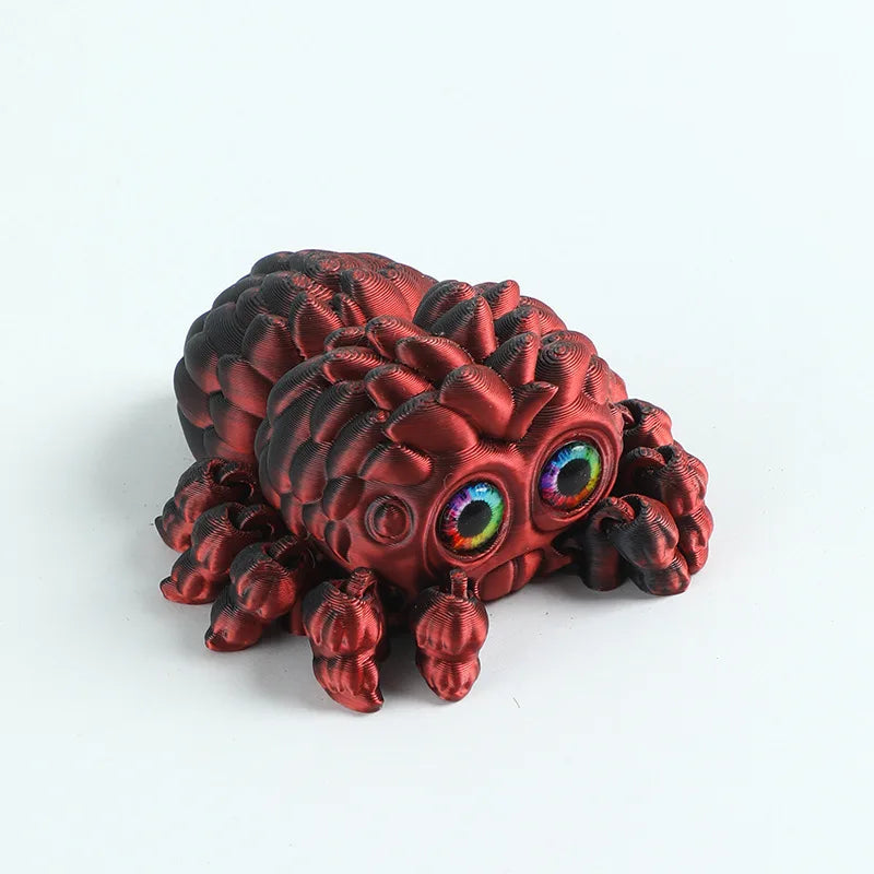 3D Printed Small Spider Cute &Realistic Display Stand Toy Model with Movable Joints for Vehicle Desk Figurine and Christmas Gift