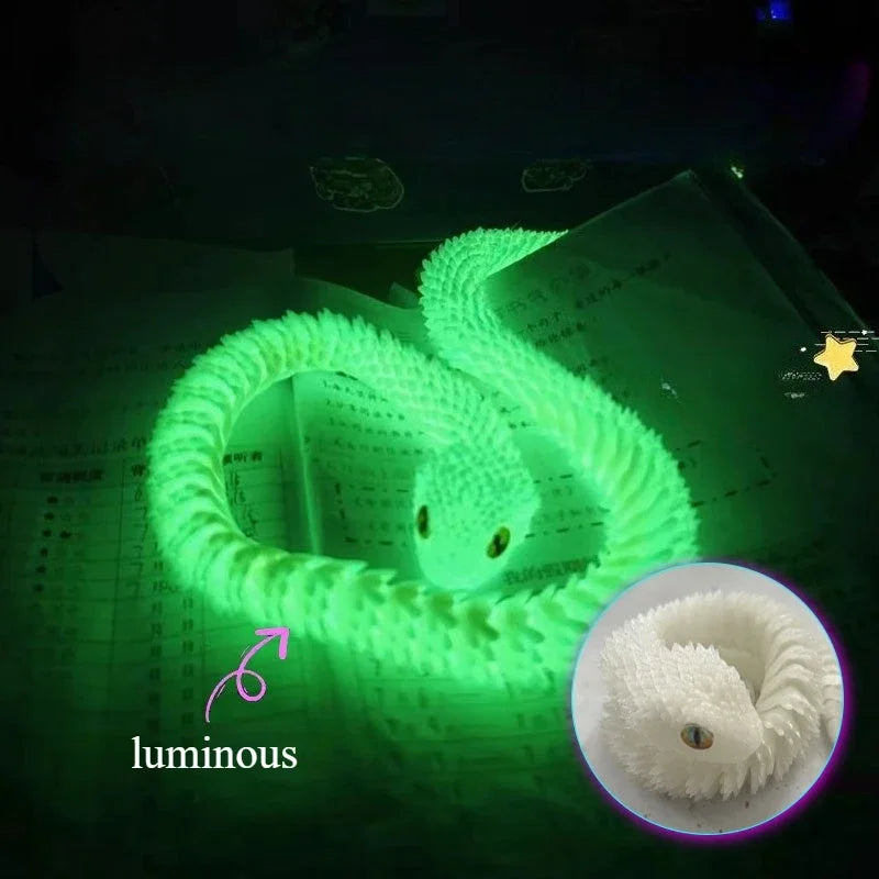 3D Printed Snake 45/60cm Articulated Snake Joint Mobility Simulation Animals Snake Office Desktop Ornament Kids Christmas Gift
