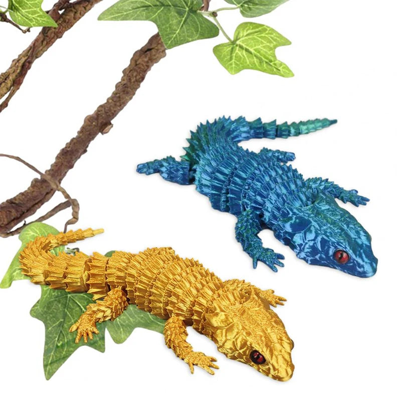New 3D Printed Crocodile Articular Movable Funny Gifts Rotatable Office Home Desktop Decorations Crafts Decor 3D Printing Toys