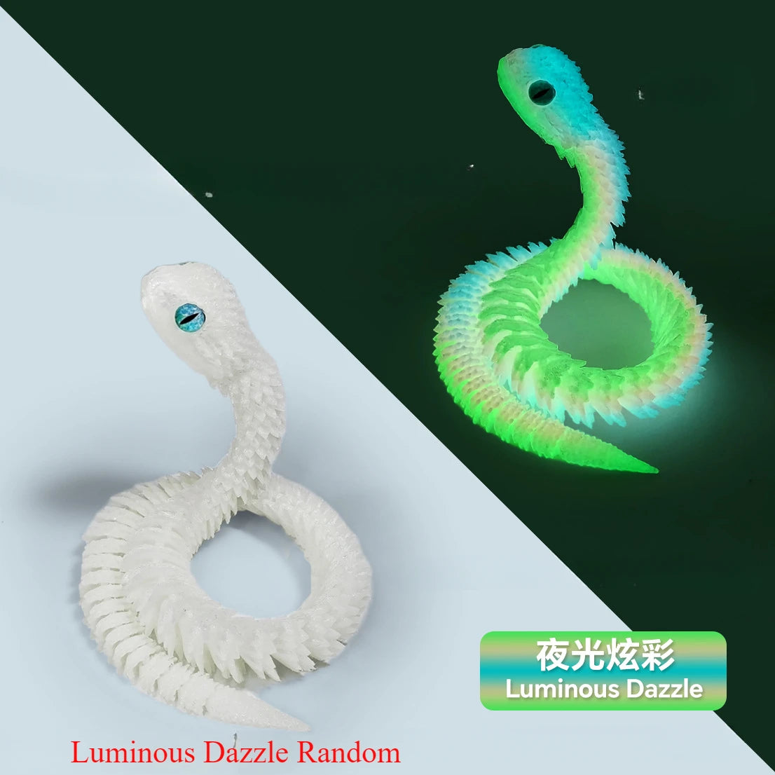 3D Printed Snake Movable Joint Simulation Snake Figurine Creative Home Office Desktop Ornament 2025 New Year Gifts Crafts Gift