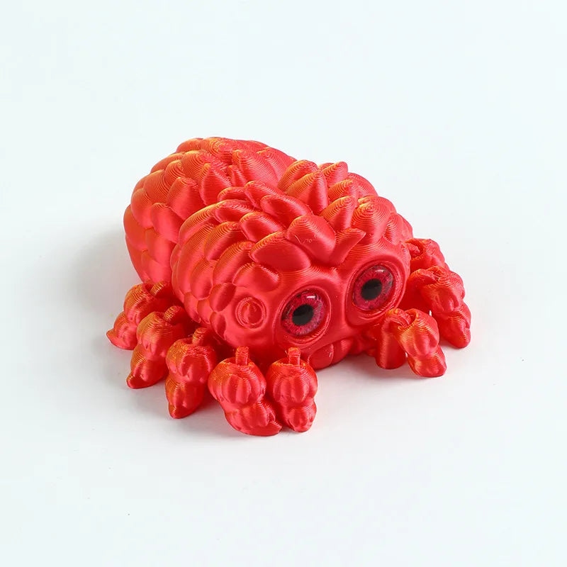 3D Printed Small Spider Cute &Realistic Display Stand Toy Model with Movable Joints for Vehicle Desk Figurine and Christmas Gift