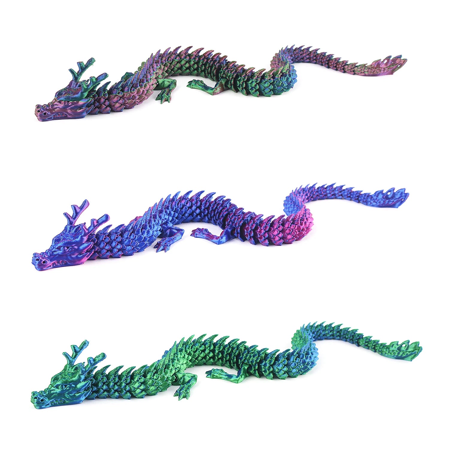 3D Printing Stereoscopic Dragon Desktop Pendant 3D Printing Stress Relieving Toy Joint Flexibly Swinging