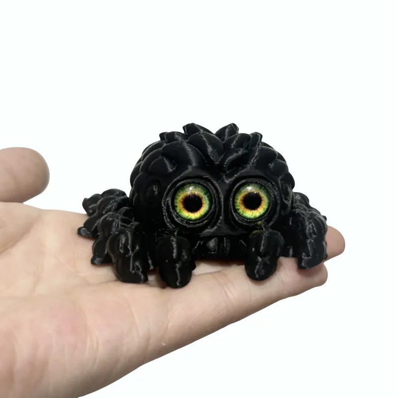 3D Printed Small Spider Cute &Realistic Display Stand Toy Model with Movable Joints for Vehicle Desk Figurine and Christmas Gift