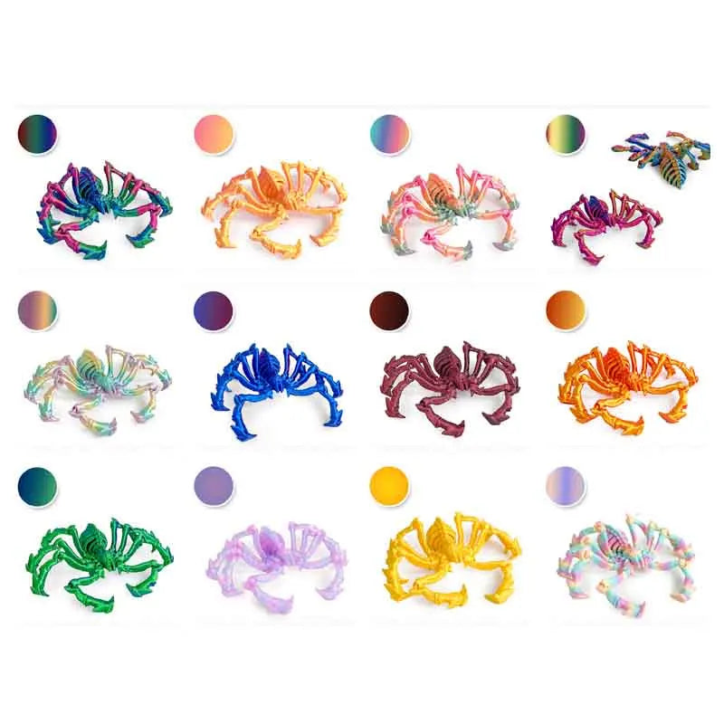 3D Printed Spider Simulation Toy elasticity Contracted Movable Joints Creative Model Desktop Decoration Ornaments Gift