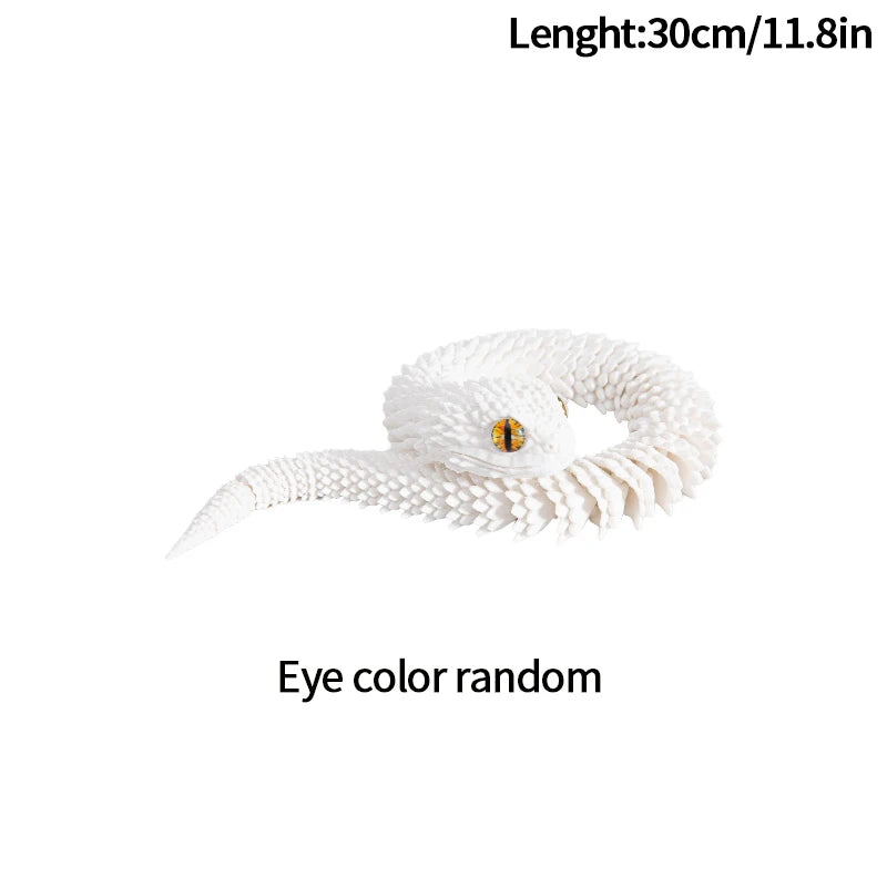 3D Printed Snake Fidget Toys Crystal Dragon Flexible Joints Executive Desk Toys Home Office Decor Perfect Gifts for Autism/ADHD