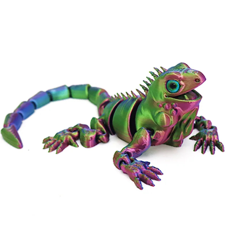 New Multi-joint Movable 3D Printed Iguana Mizusai Lizard Animals Mini Cute Relief Sensory Toy Funny Home Accessories Kids Gift
