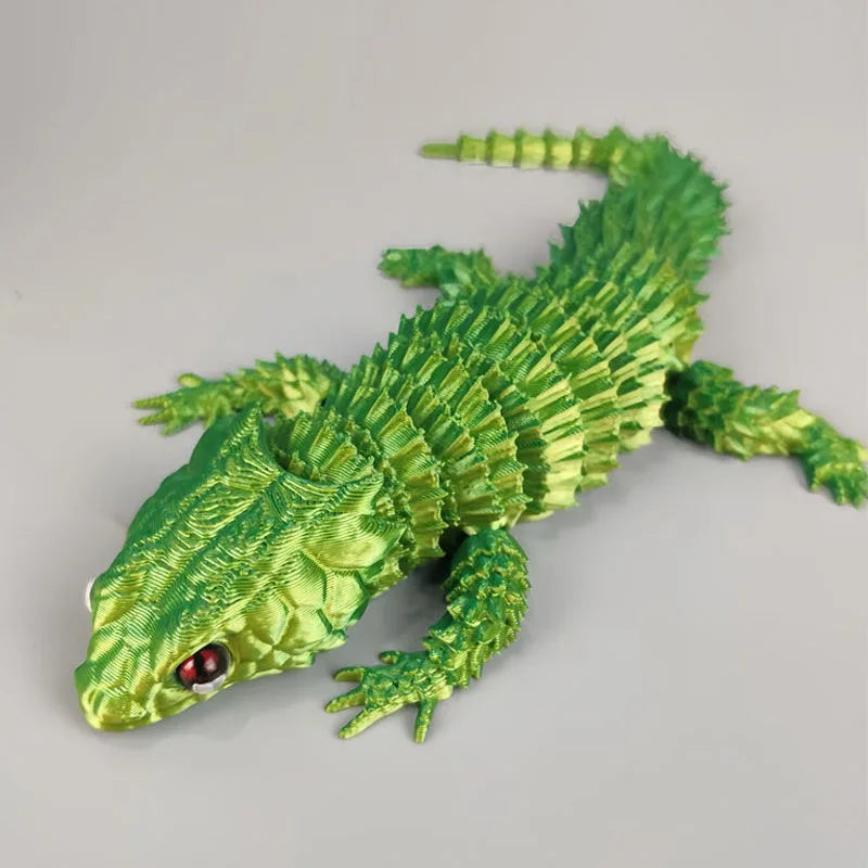 New 3D Printed Crocodile Articular Movable Funny Gifts Rotatable Office Home Desktop Decorations Crafts Decor 3D Printing Toys