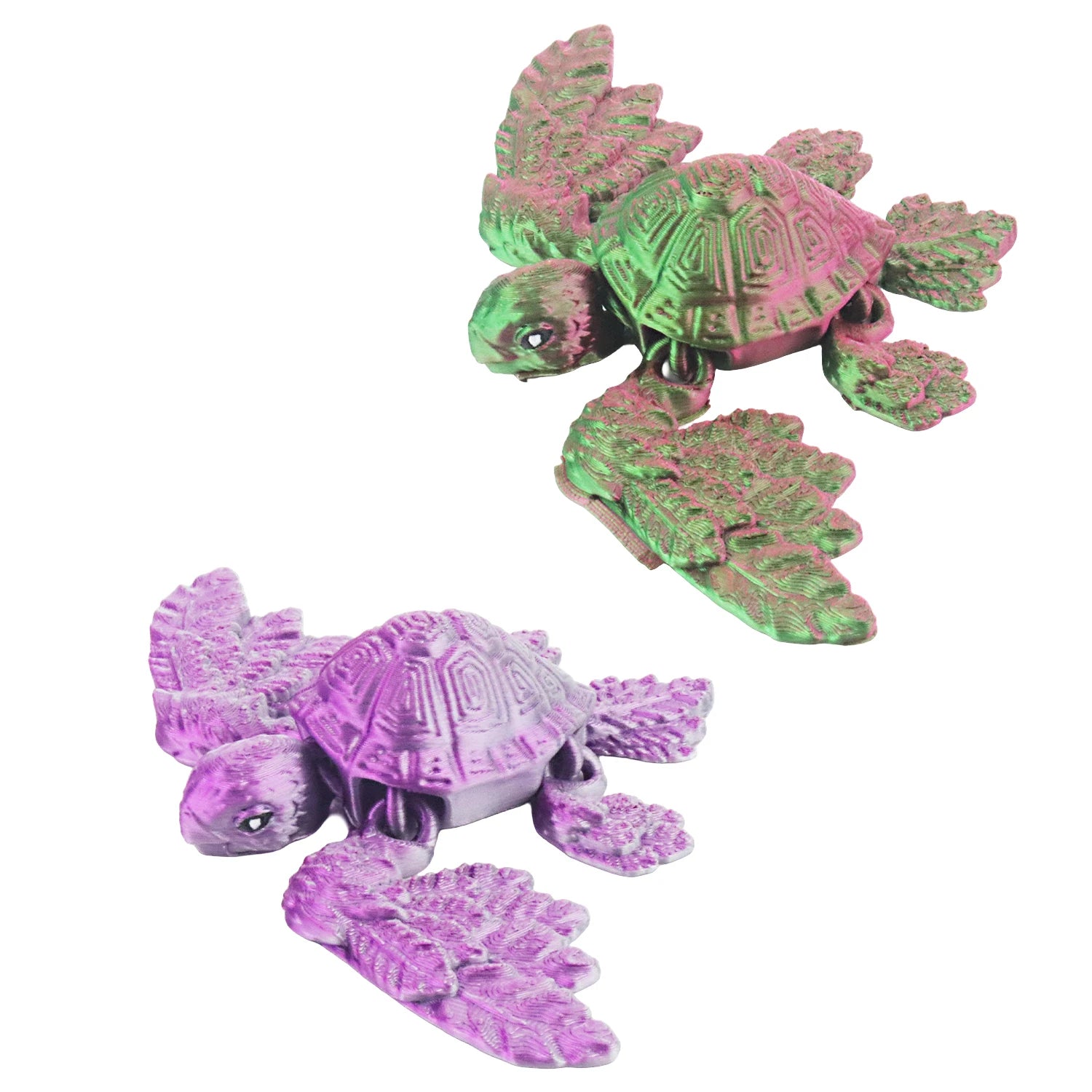 Innovative 3D printed winged turtle, movable joint design, stress relieving turtle statue, desktop decoration