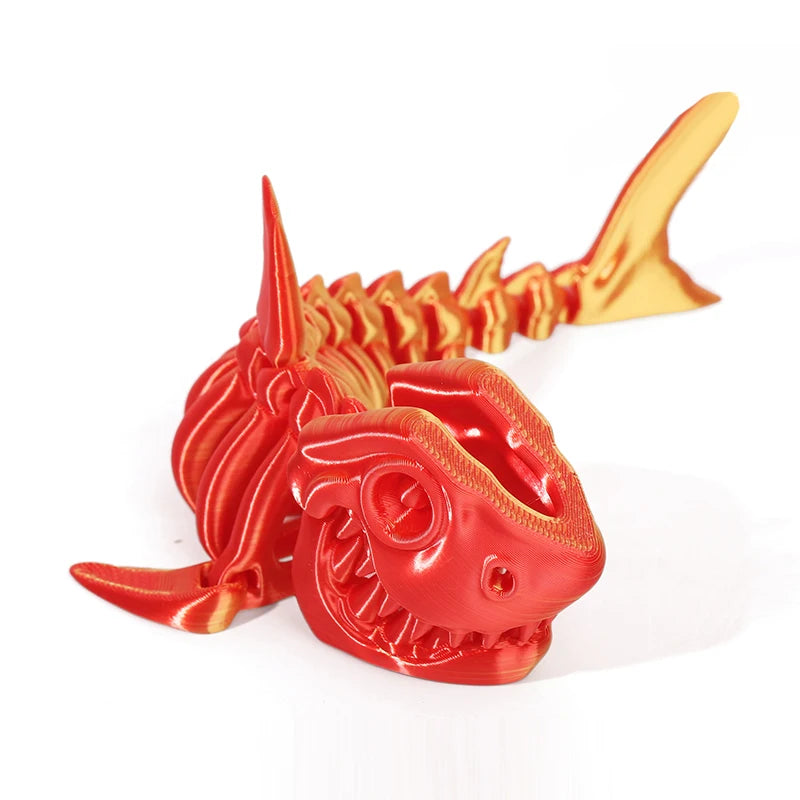 3D printed shark body joints can be modeled freely swinging toys, suitable for decoration, ornaments, holiday decoration gifts.