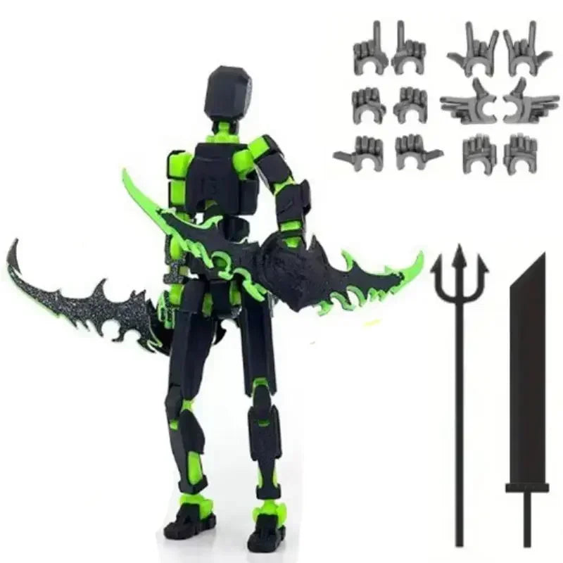 Not Assembled Action Figure Set Giant Sword Titan Robot Action Figure DIY Dummy Doll Ornament 3D Articulated Figures Boys Like