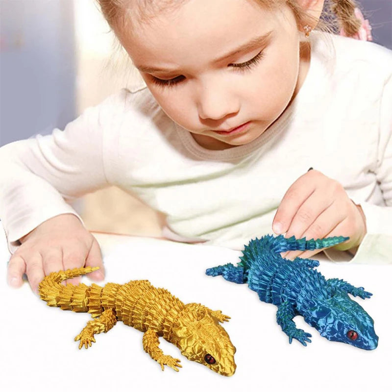 New 3D Printed Crocodile Articular Movable Funny Gifts Rotatable Office Home Desktop Decorations Crafts Decor 3D Printing Toys