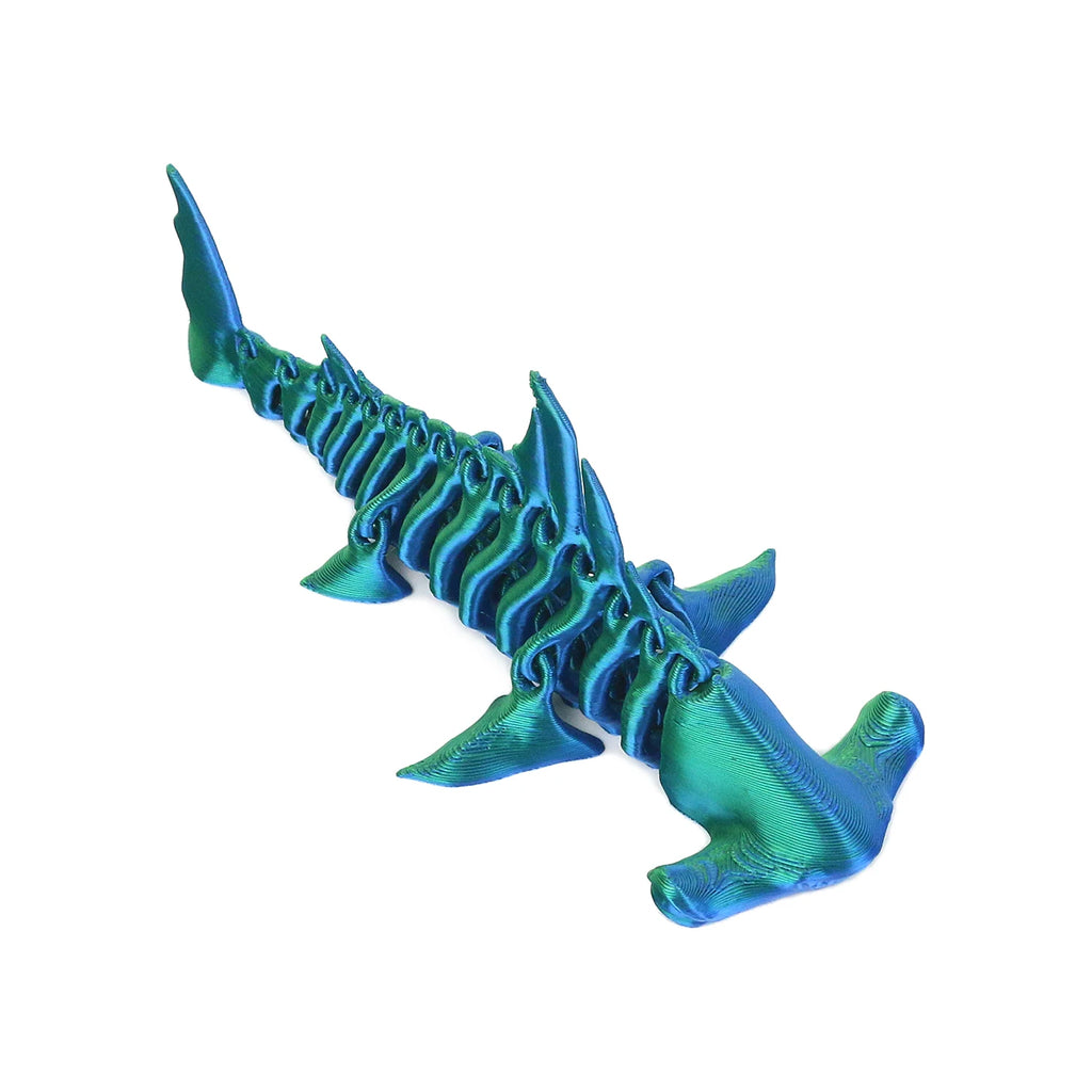 3D printed hammerhead shark toy, can be used as a ornament, with movable joints throughout the body