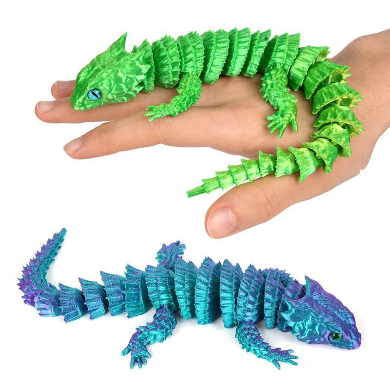 New 3D Printed Crocodile Articular Movable Funny Gifts Rotatable Office Home Desktop Decorations Crafts Decor 3D Printing Toys