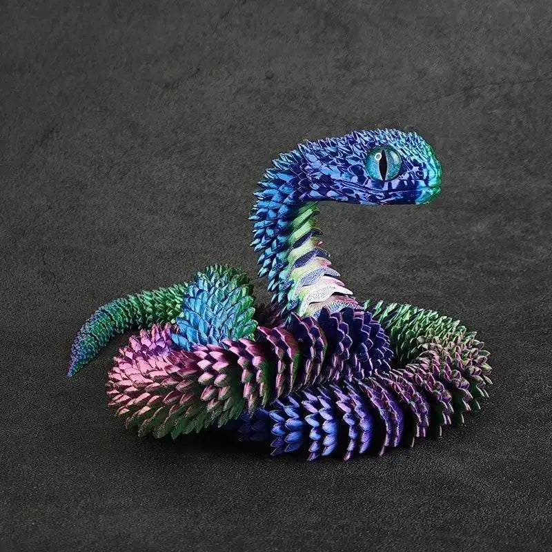 3D Printed Snake 45/60cm Articulated Snake Joint Mobility Simulation Animals Snake Office Desktop Ornament Kids Christmas Gift