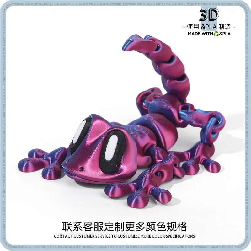 3D Printed Mini Gecko Ornament Desktop Ornament 3d Printed toy Animals Home Office Craft Printed Figures Christmas Gifts