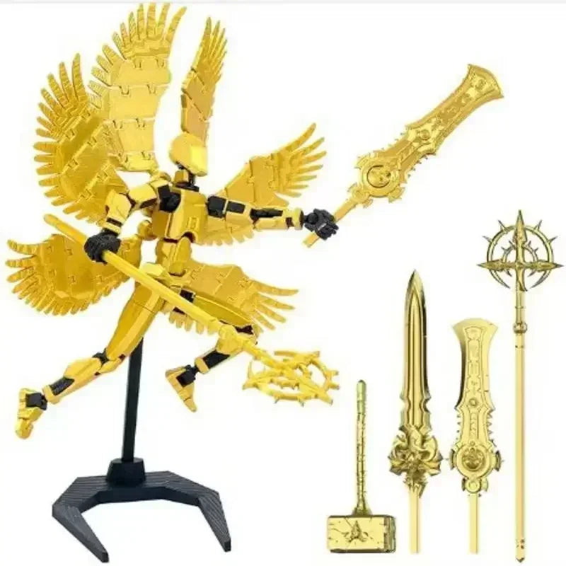 Not Assembled Action Figure Set Giant Sword Titan Robot Action Figure DIY Dummy Doll Ornament 3D Articulated Figures Boys Like