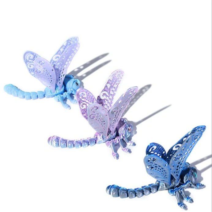 3D Printed Dragonfly Figurine Collectible Desk Decor Transformable Design,For Halloween Christmas Xmas Thanksgiving Toy Kids