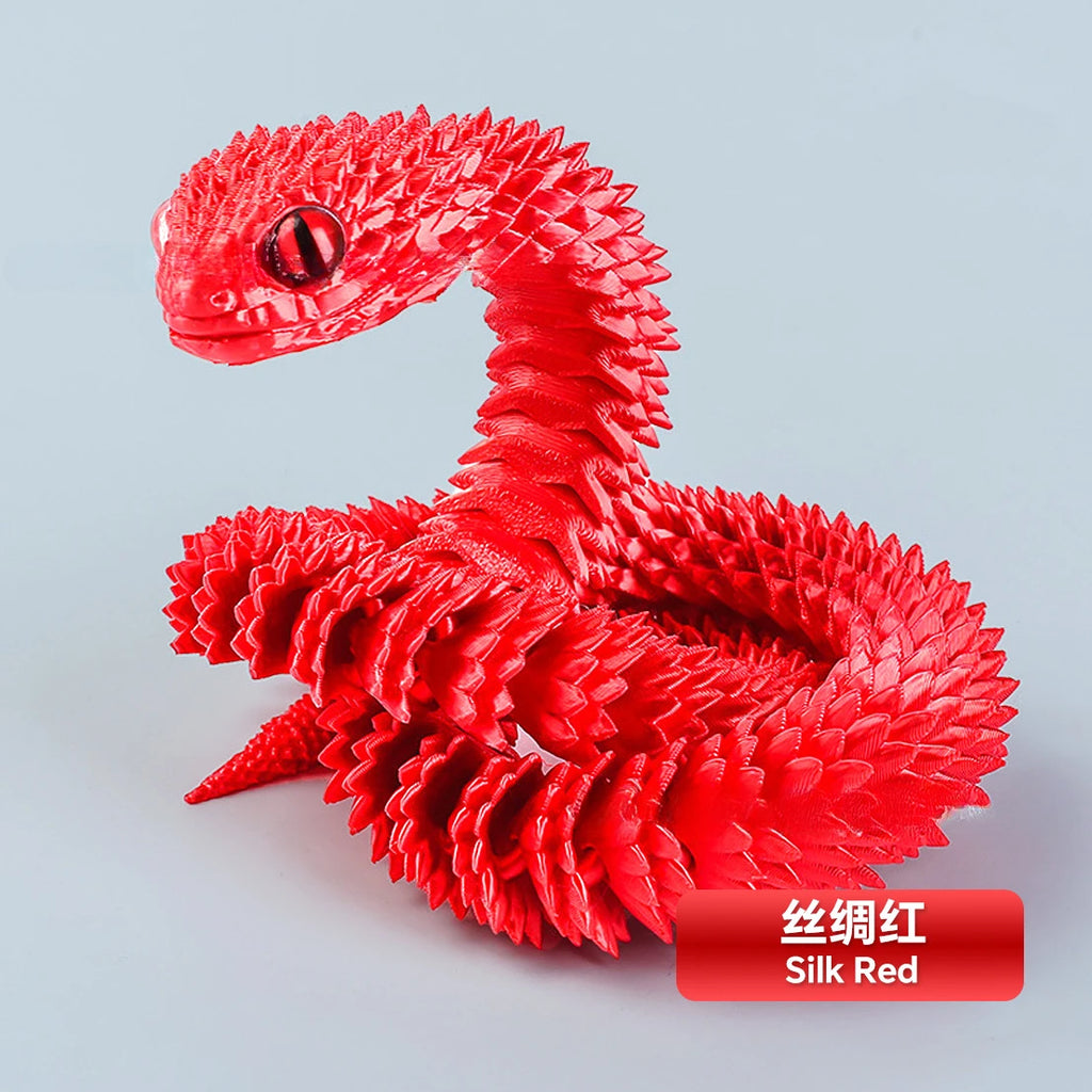 3D Printed Snake Movable Joint Simulation Snake Figurine Creative Home Office Desktop Ornament 2025 New Year Gifts Crafts Gift