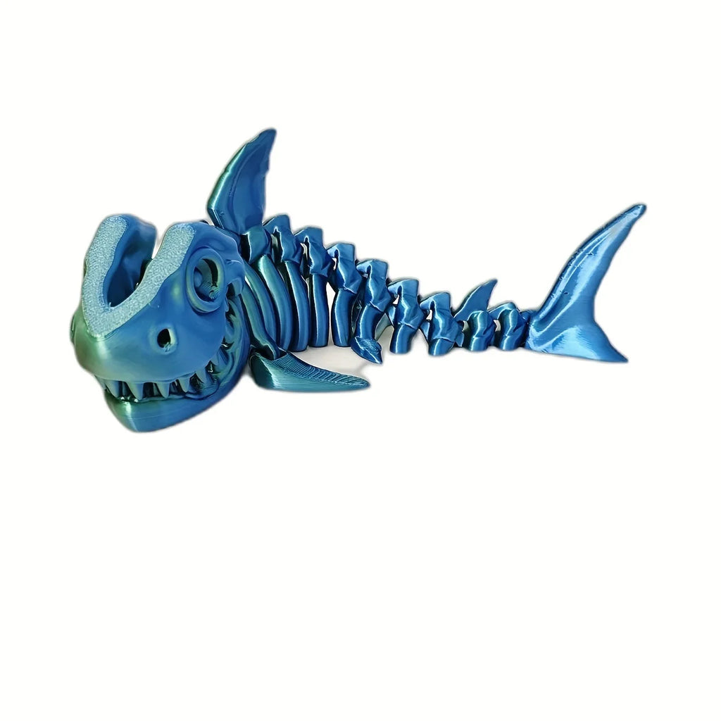 3D Printed Articulated Shark Skeleton Ornament, Ideal for Halloween, Easter, Christmas Gifts for Enthusiasts And Collectors