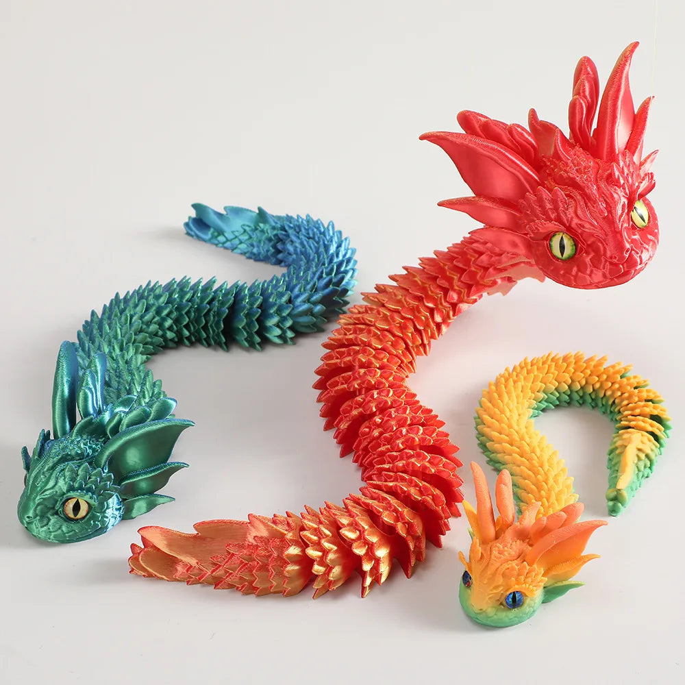 New 3D Printed Creative DIY Dragon Toys Cute & Adorable Decorative Items for Home Accessories Kids Gift Living Room Decoration