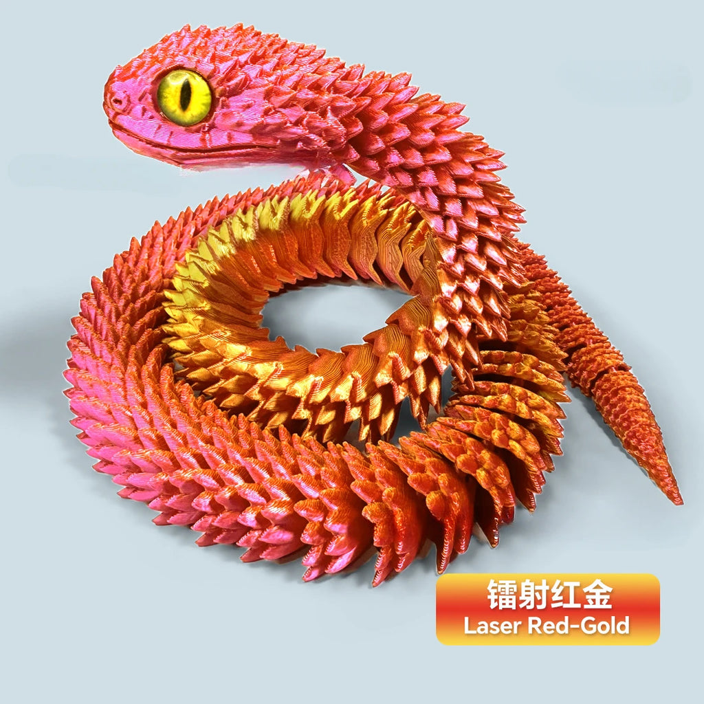 3D Printed Snake Movable Joint Simulation Snake Figurine Creative Home Office Desktop Ornament 2025 New Year Gifts Crafts Gift