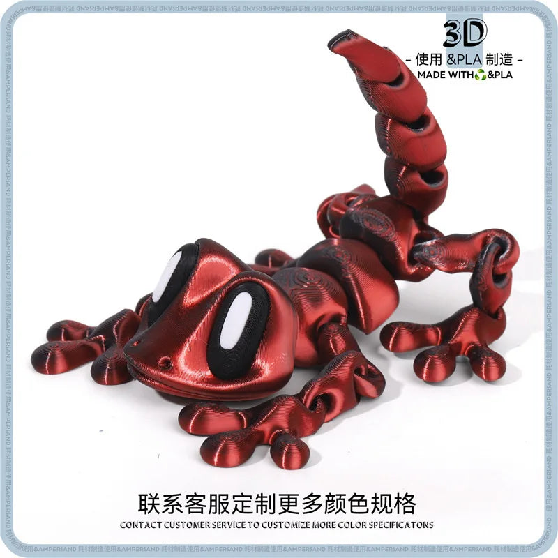 3D Printed Mini Gecko Ornament Desktop Ornament 3d Printed toy Animals Home Office Craft Printed Figures Christmas Gifts