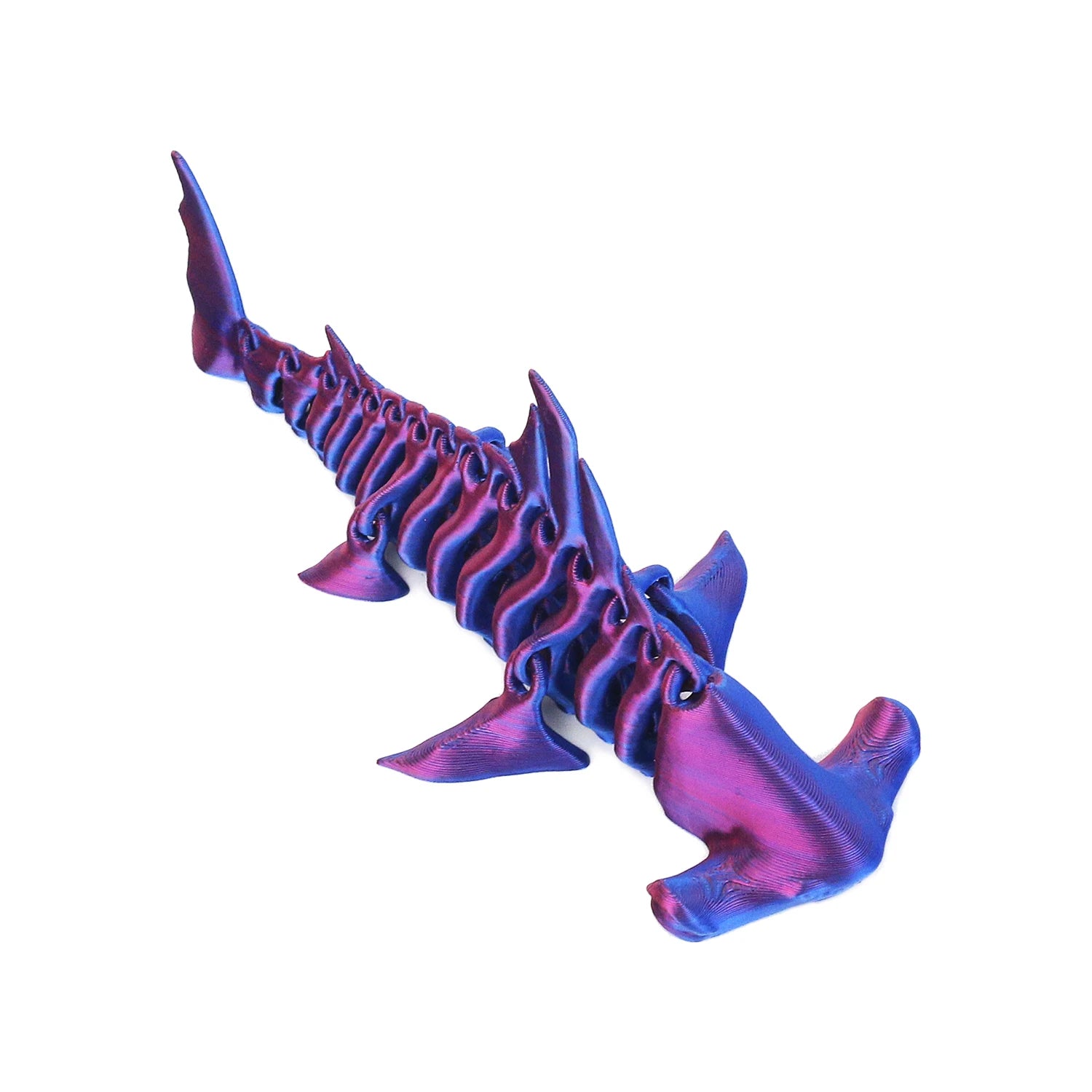 3D printed hammerhead shark toy, can be used as a ornament, with movable joints throughout the body