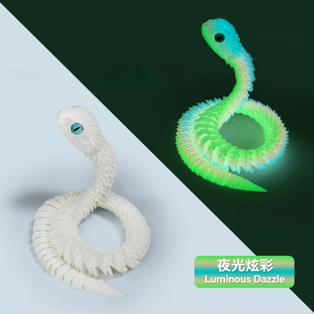 30/60cm 3D Printed Snake Action Figures Articulated Movable Joint Simulation Snake Model Sensory Toys 3D Printed Toys for Kids