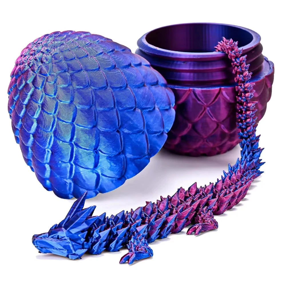 1/2PCS 3D Printed Dragon Egg with Dragon Fully Articulated Dragon Model Movable Rotatable Articulated Desktop Ornament Kid Toy