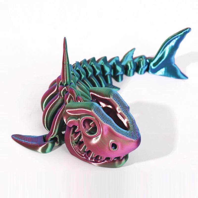 3D printed shark body joints can be modeled freely swinging toys, suitable for decoration, ornaments, holiday decoration gifts.