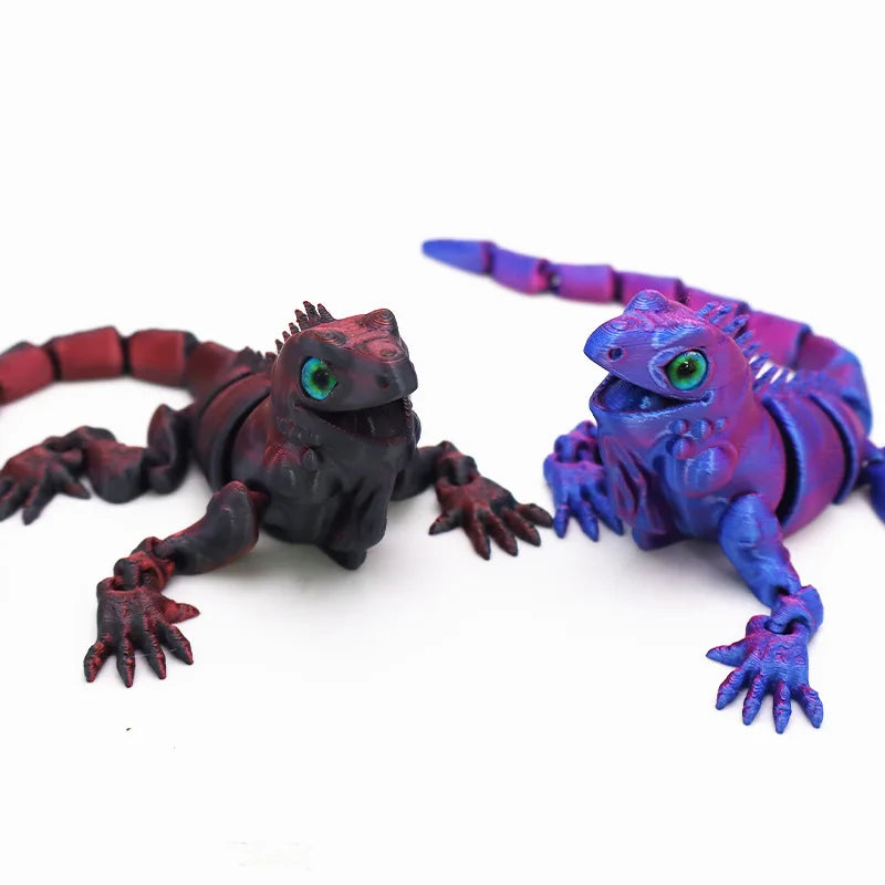 New Multi-joint Movable 3D Printed Iguana Mizusai Lizard Animals Mini Cute Relief Sensory Toy Funny Home Accessories Kids Gift