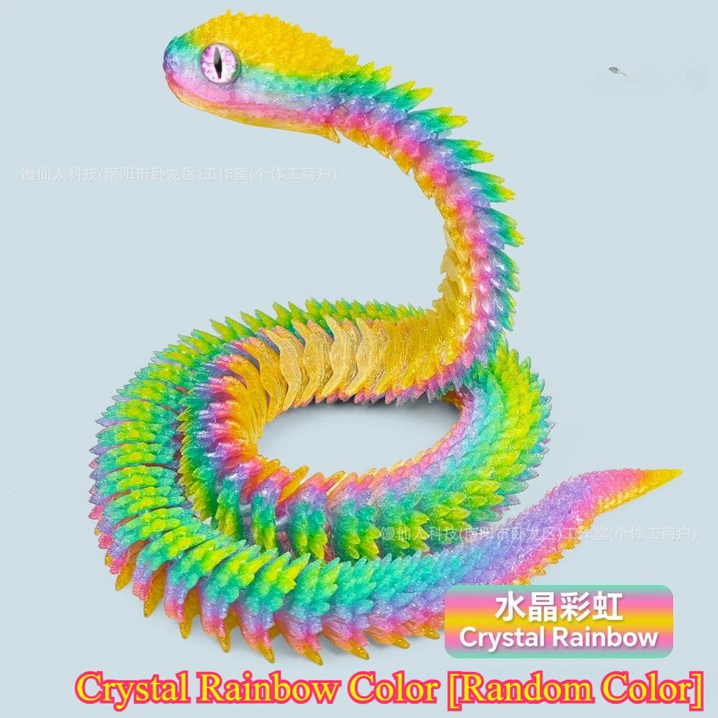 30/60cm 3D Printed Snake Action Figures Articulated Movable Joint Simulation Snake Model Sensory Toys 3D Printed Toys for Kids