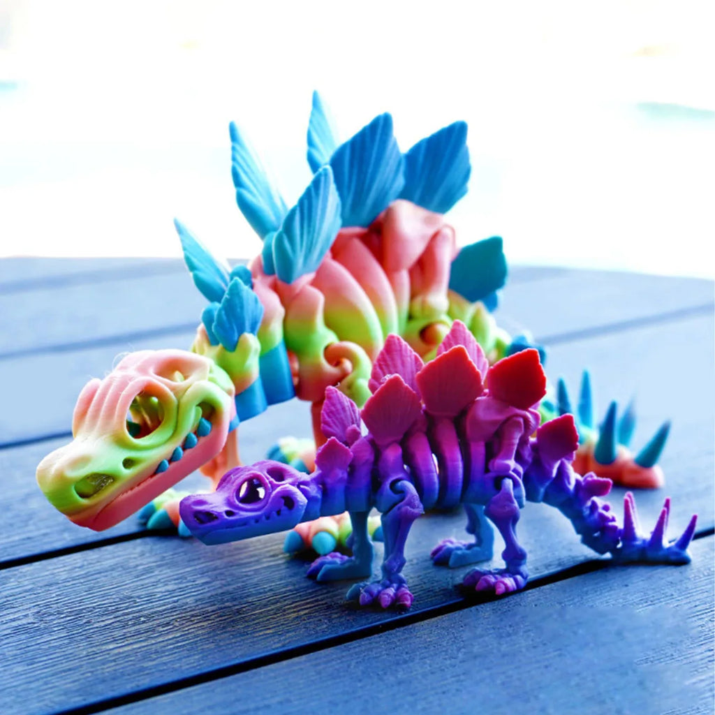 3D Printed Dinosaur Stegosaurus Joints Can Move Freely Fidget Toy Realistic Dragon Statue Home Office Decoration