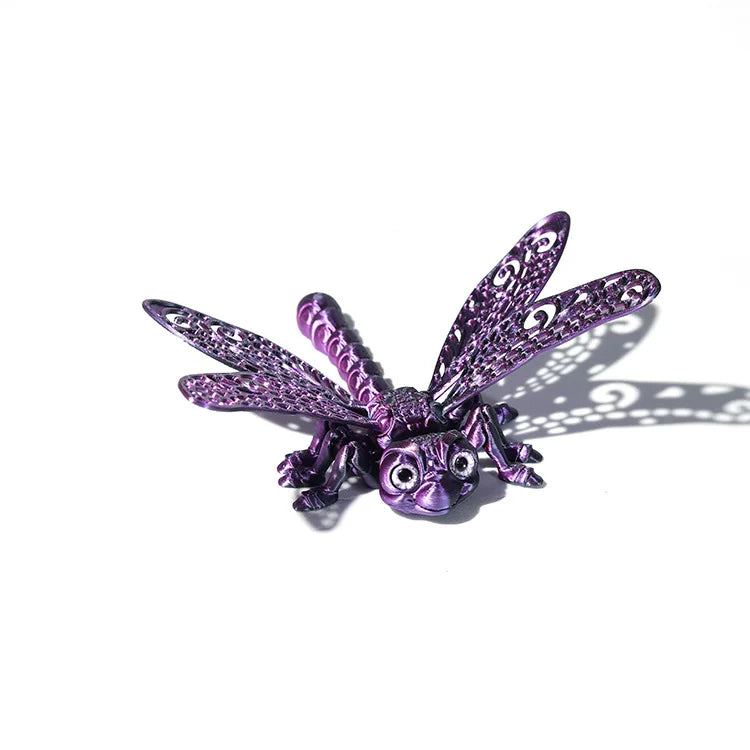 3D Printed Dragonfly Figurine Collectible Desk Decor Transformable Design,For Halloween Christmas Xmas Thanksgiving Toy Kids