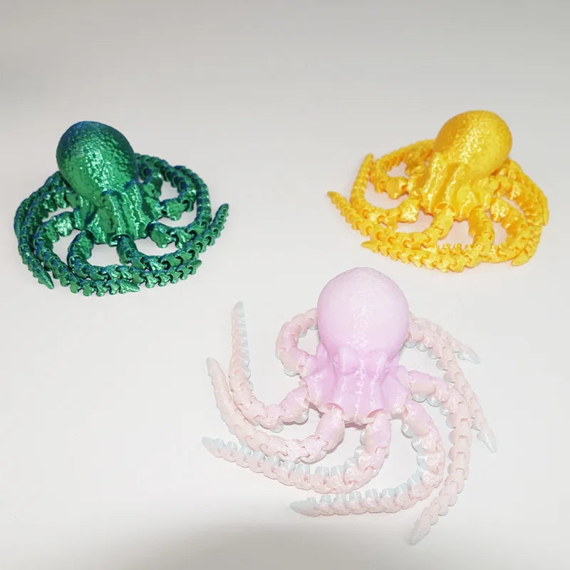 3D Printed Simulation Octopus Children's Toys Animal Figure Fish Tank Landscaping Octopus Squid Home Creative Ornament Gift Sets