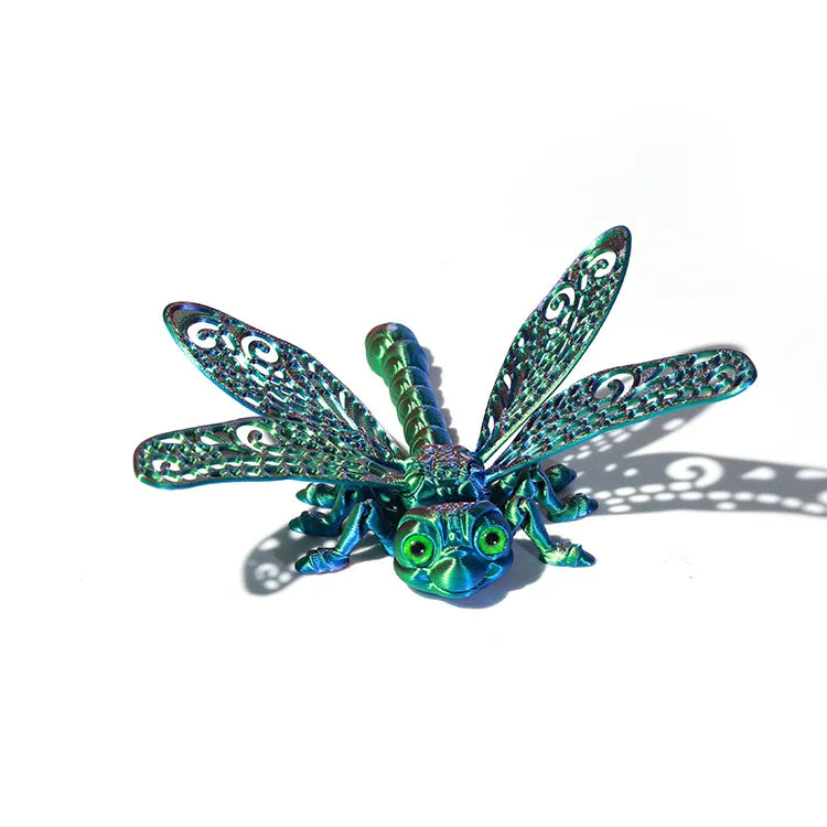 3D Printed Dragonfly Figurine Collectible Desk Decor Transformable Design,For Halloween Christmas Xmas Thanksgiving Toy Kids