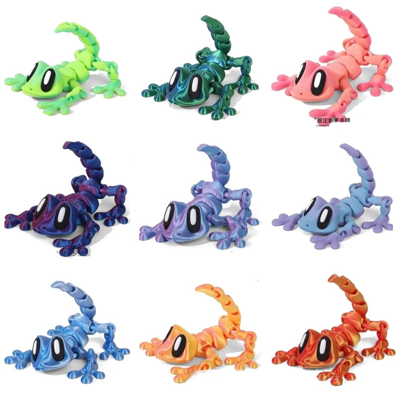 3D Printed Mini Gecko Ornament Desktop Ornament 3d Printed toy Animals Home Office Craft Printed Figures Christmas Gifts