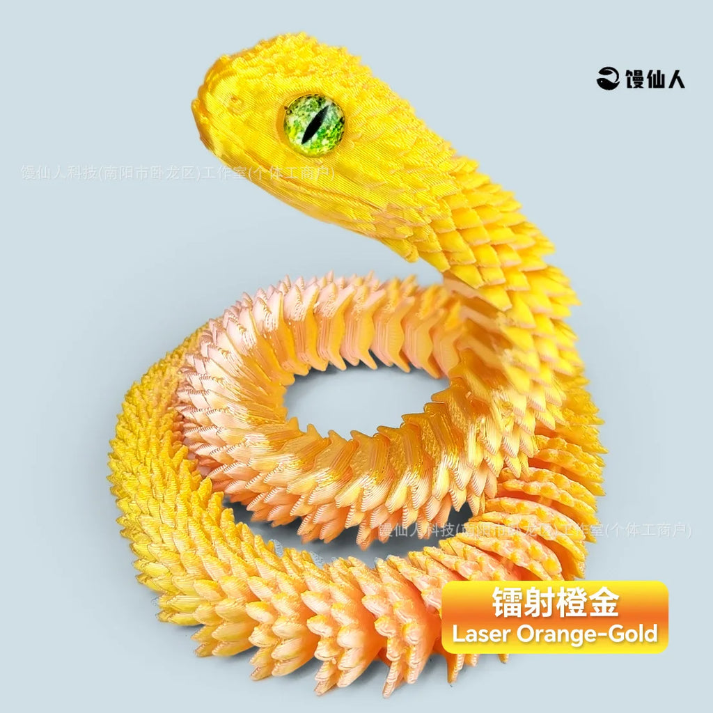 30/60cm 3D Printed Snake Action Figures Articulated Movable Joint Simulation Snake Model Sensory Toys 3D Printed Toys for Kids