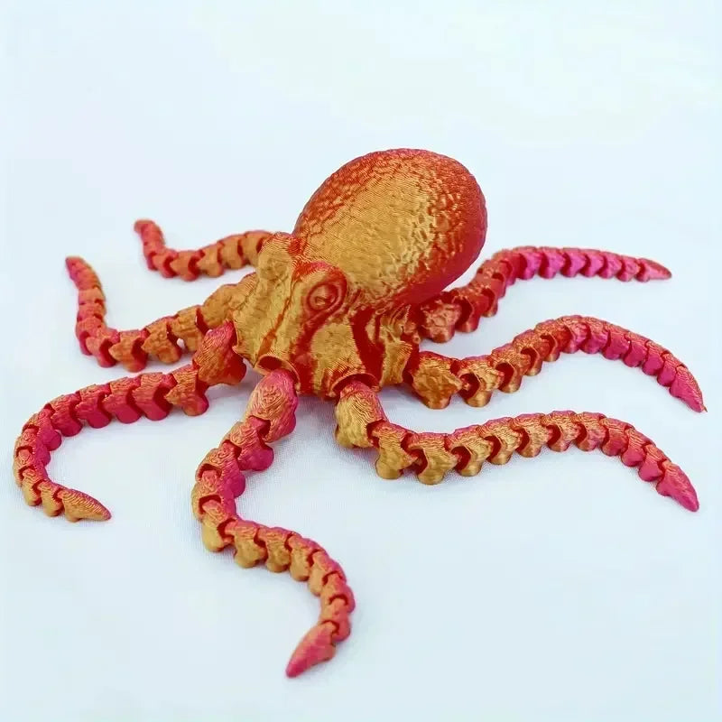 New 19CM 3D Printed Octopus Figurine with Flexible Joints For Home Office Desk Decor Ocean Animal Table Ornament Ideal Gift Toy