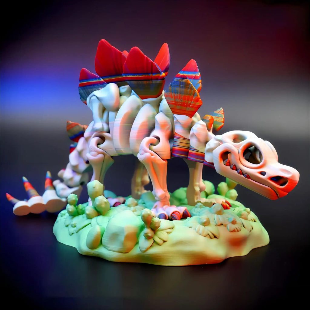 3D Printed Dinosaur Stegosaurus Joints Can Move Freely Fidget Toy Realistic Dragon Statue Home Office Decoration