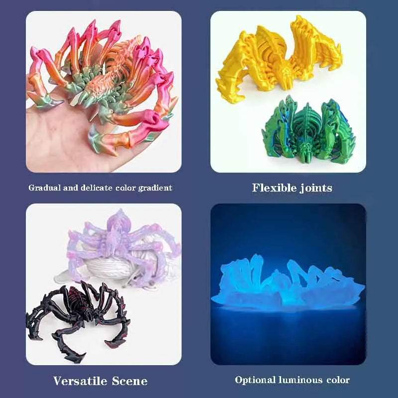 3D Printed Spider Simulation Toy elasticity Contracted Movable Joints Creative Model Desktop Decoration Ornaments Gift