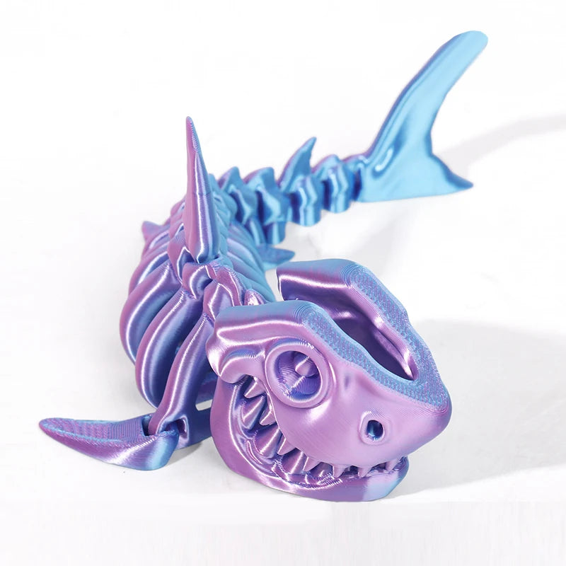 3D printed shark body joints can be modeled freely swinging toys, suitable for decoration, ornaments, holiday decoration gifts.