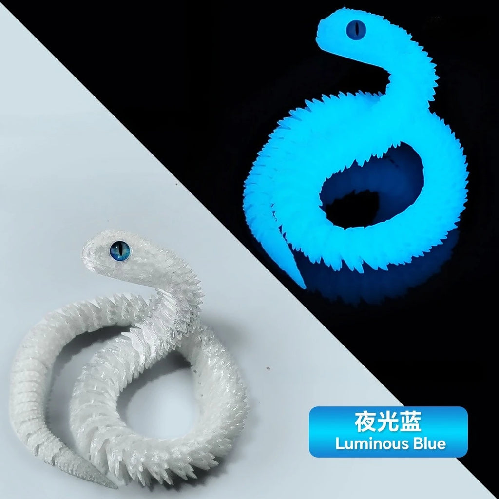 30/60cm 3D Printed Snake Action Figures Articulated Movable Joint Simulation Snake Model Sensory Toys 3D Printed Toys for Kids
