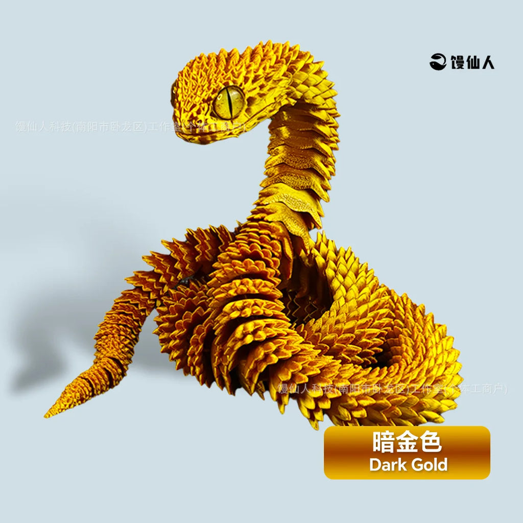 30/60cm 3D Printed Snake Action Figures Articulated Movable Joint Simulation Snake Model Sensory Toys 3D Printed Toys for Kids