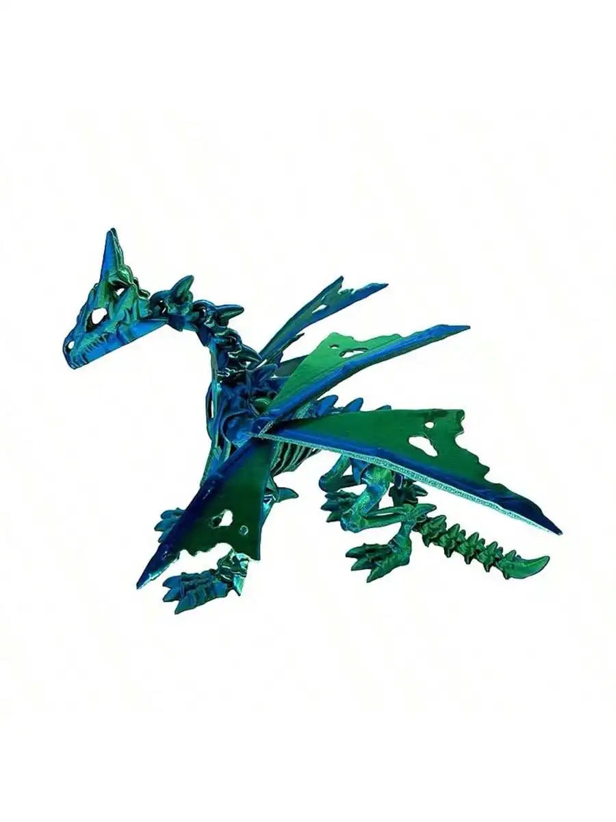 1Pc 3D Printed Dragon Skeleton With Movable Joints - Versatile Indoor/Outdoor Decor, Unique Animal Model Ornament Dragon Figurin