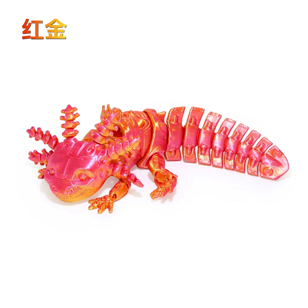 3D Animals Printed Articulated Axolotl Mechanical Unique Collectible Desk Decor Home Office Gifts Room Decor Creative Craft