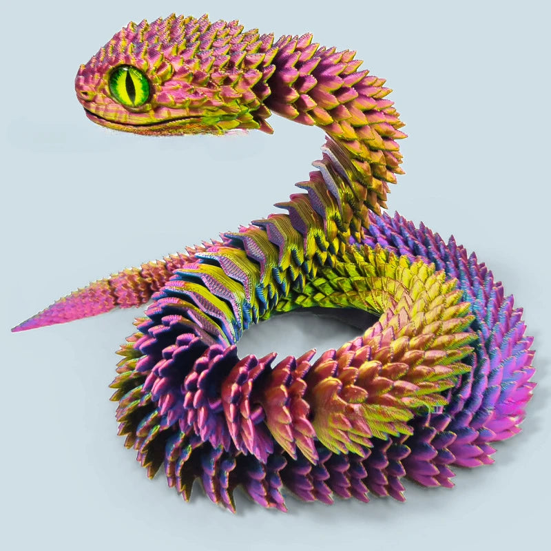 3D Printed Snake Movable Joint Simulation Snake Figurine Creative Home Office Desktop Ornament 2025 New Year Gifts Crafts Gift